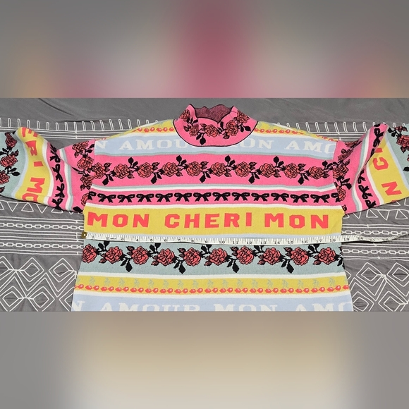 Maeve Fanciful Mon Cheri Mock Neck Sweater Size Small - Picture 3 of 5